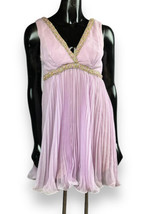 Vtg Pastel Lilac Beaded V-Neck Evening Goddess Cocktail Dress Sleeveless Sz 11 - £26.51 GBP