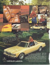 1978 Chrysler LeBaron Medallion Coupe Yellow Print Ad Automobile Car 8.5&quot; x 11&quot; - £15.27 GBP