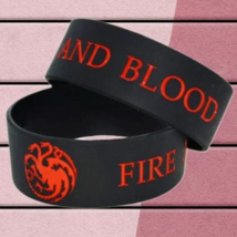 (2) Game of Thrones Bracelets Wristbands House Targaryan Fire And Blood Dragon - £15.68 GBP