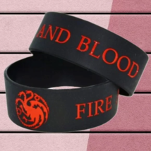 (2) Game of Thrones Bracelets Wristbands House Targaryan Fire And Blood Dragon - $19.99