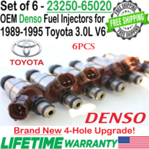 New OEM x6 Denso 4-Hole Upgrade Fuel Injectors for 1989-95 Toyota Pickup 3.0L V6 - £370.64 GBP