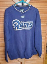 Vintage St. Louis Rams Logo Football 90&#39;s Blue Pullover Crewneck - Men’s XL - £13.91 GBP