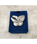 Sterling Silver Butterfly Flower World Peace Hands Brooch Pin Necklace P... - $22.17 CAD