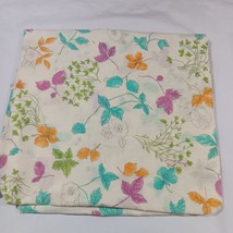 Vintage 2 yards 24 in. Yellow Pink Blue Floral Leaves Muslin Cotton Fabric - £15.27 GBP