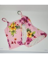 Vtg Women&#39;s Leilani Two Piece Pink Floral Hibiscus Tankini Bathing Suit ... - $33.96 CAD