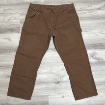 Key Pants Mens 36x32 Brown Dungarees Duck Distressed Thrashed Carpenter ... - $23.98