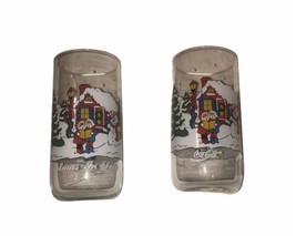 Coca-Cola Jack’s Christmas In Dixie Carolers &amp; Snowman 16 Oz Glasses Set Of 2 - £11.09 GBP