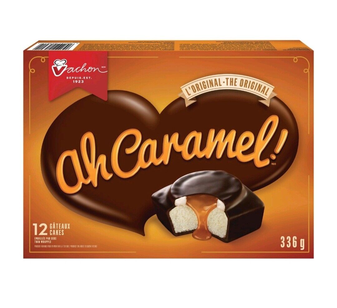 Primary image for 4 boxes ( 12 per box) of Vachon Original Ah Caramel Cakes 336g From Canada
