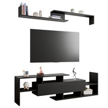 LeisureMod Surrey 60&quot; TV Stand Stained MDF, Mid-Centuyry Modern Entertai... - $143.08