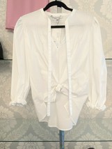 Derek Lam 10 Crosby Sheer White Tie Waist Blouse Style#TC00782SCP Sz 2 $295 Nwt - £94.09 GBP