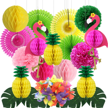 Flamingo Party Supplies, Luau Party Decorations Topical Flamingo and Pineapple H - £28.74 GBP