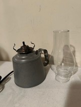 Electrified tin Oil Lamp with Glass Globe image 4
