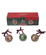 Home For The Holidays Set of 3 Silver Plated Christmas Ornaments 2003 Multicolor