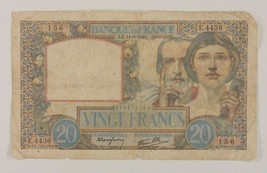 1941 France 20 Francs Note Science et Travail (SCIENCE and Work) - £44.24 GBP