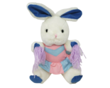 2007 SHERWOOD BRANDS CHEERLEADER WHITE BUNNY POM POMS STUFFED ANIMAL PLU... - $28.50
