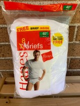 Vintage 2006 HANES 8-Pack White Cotton Briefs VTG Size 40 Underwear - £31.97 GBP