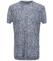 120% Lino Blue White Design 100% Linen Men&#39;s T- Shirt Shirt Size 3XL - $120.80