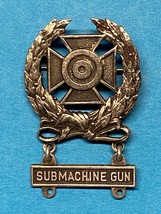 Wwii, U.S. Army, Expert Marksmanship Badge, Sterling, Pinback, Submachine Gun - $19.80