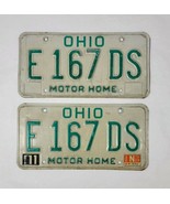 1987 Ohio Motor Home License Plates Matching Set E 167 DS - £23.02 GBP