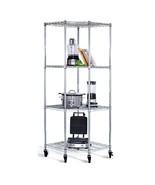 Heavy Duty 4-Tier Corner Storage Rack Shelving Unit with Casters - $419.87 CAD