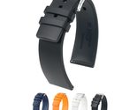 Hirsch Pure Caoutchouc Watch Strap - Black - L - 18mm / 16mm - Shiny Sil... - $87.95