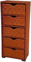 Five Drawer Chest Of Drawers Made Of Natural Fiber By Oriental Furniture. - £208.73 GBP