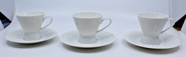 Rosenthal Continental Classic Modern White Coffee Tea Cups Saucer Set of 3 (C) - £41.05 GBP