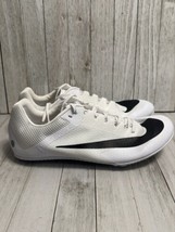 Men’s Nike Zoom Rival Lace Up Track &amp; Field Spikes Shoe White DC8753-100... - $42.03