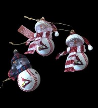 Lot Of 3 Arizona Cardinals Christmas 3” Ornament Football Acrylic Snowman - $19.67 CAD