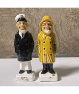 Vintage Nautical Cap&#39; N Pepper &amp; Old Salty Sea Captain Shakers Ceramic J... - £10.07 GBP