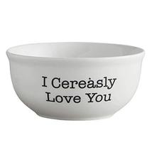 47th &amp; Main White Ceramic Bowl, Medium, I Cereasly Love You - £23.15 GBP