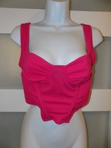 Shein Hot Pink Corset Style Shirt Top Size M Women&#39;s NWOT - £16.64 GBP