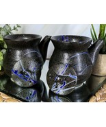 Pack of 2 Speckled Black Blue Japanese Tenmoku Porcelain Soy Sauce Dispe... - €41,54 EUR