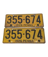 1926 Pennsylvania License Plate Pair 354-674 Penna NICE PA Expired Tags - $1,116.37 MXN