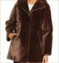 Tahari women coat jacket faux fur TH94203 312990 beaver brown SZ XS NEW - $74.84
