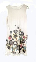 White Lace Print Dress, Lined, XL, Hitched at Hemline, Washable, Stretchy - $32.00