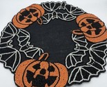 Halloween Pumpkin and Bats Fabric Beads Placemat 15x15 in Bs274 - $18.69