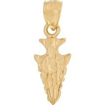 14K Gold Arrowhead Charm Indian Tribal Jewelry 17mm - £46.41 GBP