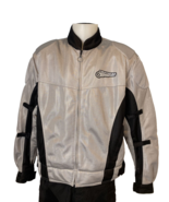 First Gear Men&#39;s Mesh Padded Jacket Silver/Black  w/ Removable Liner XL - $47.49