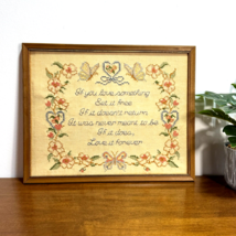 Vintage Love it Forever Framed Cross Stitch Complete Set it Free 15x12 - £36.72 GBP