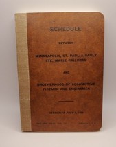 Minneapolis, St. Paul &amp; Sault Ste Marie Railroad Railway Train Schedule ... - $29.50