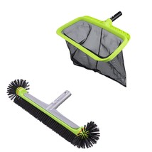 Swimming Pool Leaf Rake &amp; Round Pool Wall Brush - £57.91 GBP