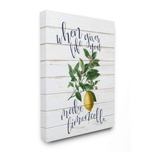 Stupell Industries Life Gives You Lemons Funny Wood Textured Word Design Canvas  - $83.99