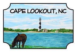 Cape Lookout Lighthouse NC Scene High Quality Decal Car Truck Window Cup Cooler - $6.95+