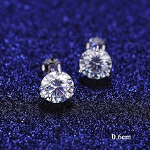 Korean Fashion Real Moissanite Stud Earrings for Women Sterling Silver 925 Class - £43.26 GBP