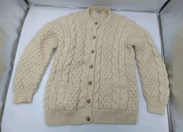 Flaherty Imports Fisherman Wool Cable Knit Chunky Oversized Sweater Card... - £55.38 GBP