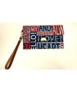 New Handmade Red Blue Kiss Dream Print Canvas Envelope Wallet Clutch 8&quot; ... - £20.89 GBP