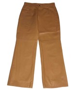 VTG Comme Toujours Khaki Tan Soft Leather Lined Zipper Pants Wm&#39;s 6 Ins ... - $88.88 CAD