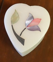 Vintage heart shaped ring box with inlay hand made in India - £12.99 GBP