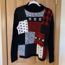 Liz Claiborne Lizsport Sweater Sz S Rare Quilt Pattern Knit - $37.62